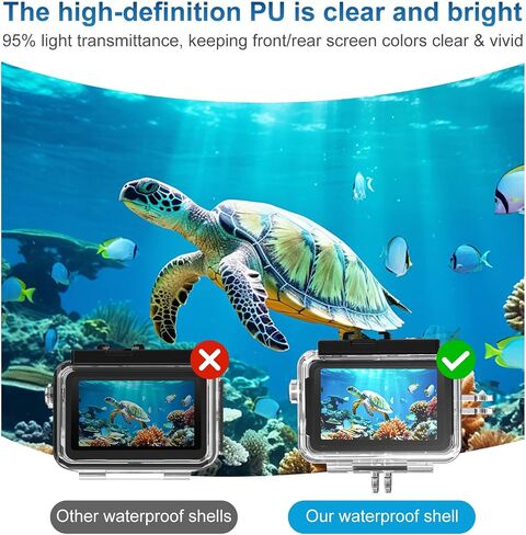 148FT/45M Underwater Waterproof Housing Case with 3Pack Filters for DJI OSMO Action 6, Underwater Dive Cover Diving Protective Shell for DJI Osmo Action6 Camera Accessories in Kuwait