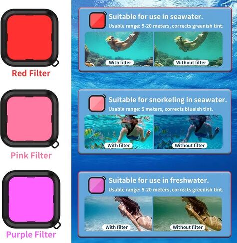 148FT/45M Underwater Waterproof Housing Case with 3Pack Filters for DJI OSMO Action 6, Underwater Dive Cover Diving Protective Shell for DJI Osmo Action6 Camera Accessories in Kuwait