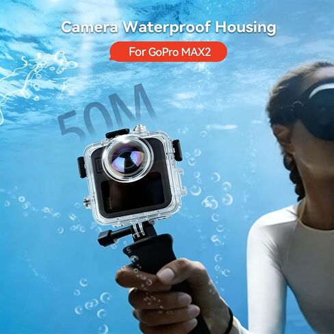 Waterproof Dive Protective Case for GoPro Max 2 Camera, 50M (164ft) Underwater Protective Housing Shell with with Bracket for Diving & Action Camera in Kuwait