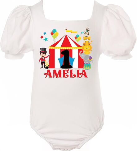 Circus Birthday Girl Outfit Carnival theme 1st 2nd 3rd 4th 5th bday dress Cake Smash leotard with red tutu and matching headband in Kuwait
