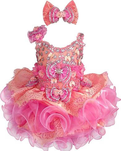 Jenniferwu G274 Infant Toddler Baby Newborn Little Girl's Pageant Party Birthday Dress Pink (as1, Age, 4_Years) in Kuwait