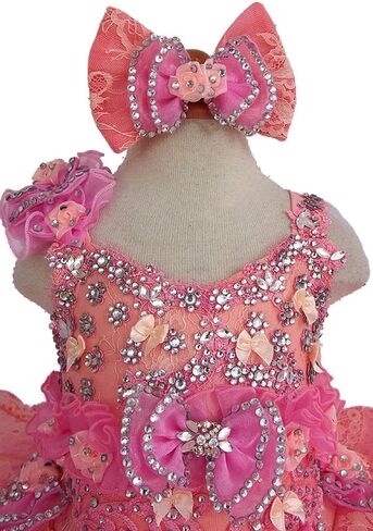Jenniferwu G274 Infant Toddler Baby Newborn Little Girl's Pageant Party Birthday Dress Pink (as1, Age, 4_Years) in Kuwait