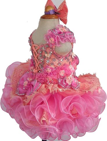 Jenniferwu G274 Infant Toddler Baby Newborn Little Girl's Pageant Party Birthday Dress Pink (as1, Age, 4_Years) in Kuwait