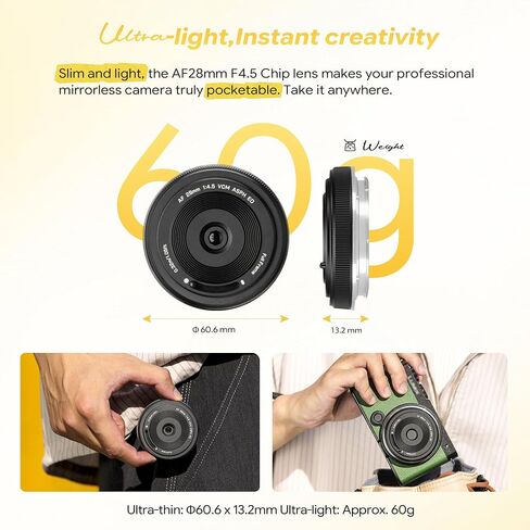 VILTROX 28mm F4.5 Pancake Lens for Sony E - Auto Focus Ultra-Thin Prime Wide Angle Full Frame Lens in Kuwait