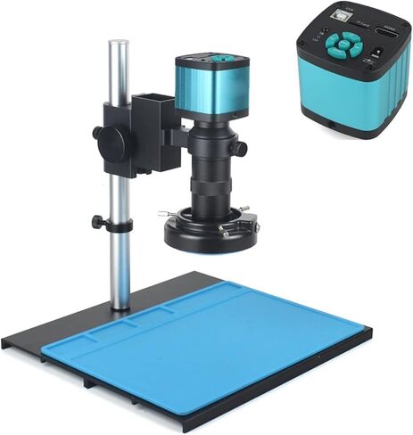 Lab Microscope Accessories 48Mp 4K USB Digital Video Monocular Microscope Camera Continus Zoom 180X C-Mount,B Set 180X in Kuwait
