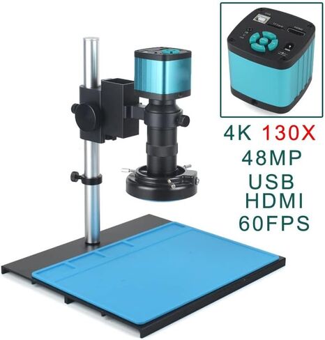Lab Microscope Accessories 48Mp 4K USB Digital Video Monocular Microscope Camera Continus Zoom 180X C-Mount,B Set 180X in Kuwait