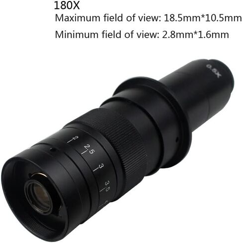 Lab Microscope Accessories 48Mp 4K USB Digital Video Monocular Microscope Camera Continus Zoom 180X C-Mount,B Set 180X in Kuwait