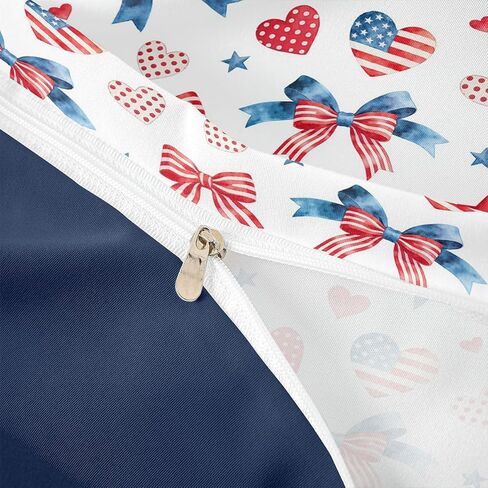 jejeloiu Blue Red Bow Duvet Cover Toddler Size Love Heart Pattern Comforter Cover for Boys Girls Cartoon Style Bedding Set 2Pcs Room Decor in Kuwait
