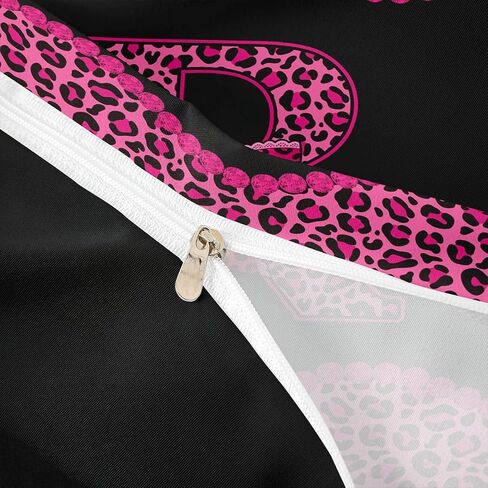 Feelyou Cheetah Bow Duvet Cover Toddler Size Leopard Coquette Bow Comforter Cover for Boys Girls Personalized Initial R Bedding Set 2Pcs Rose Modern Fashion Room Decor Leopard Print Bowknot in Kuwait