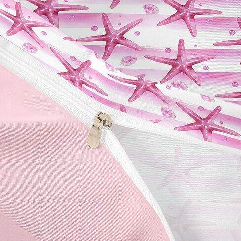 jejeloiu Pink Starfish Duvet Cover Toddler Size Seashell Bedding Set for Boys Girls Ocean Sea Comforter Cover Bedroom Decor 2Pcs in Kuwait