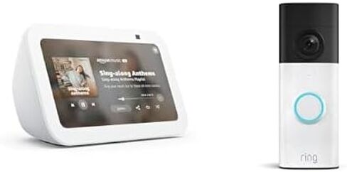 Amazon Echo Show 5 Smart Display with 5.5" Screen + Ring Battery Doorbell with Retinal 2K & 6x Enhanced Zoom Bundle in Kuwait