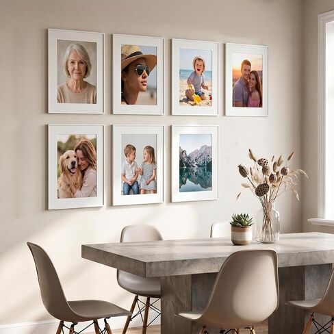 15 Pack White Pre-Cut 6x8 Picture Mounts for 5x7 Pictures Display, Frame Matted Photo Frame Mat Acid-Free Picture Mats Bevel Photo Board Show for Photos, Prints, Artworks in Kuwait