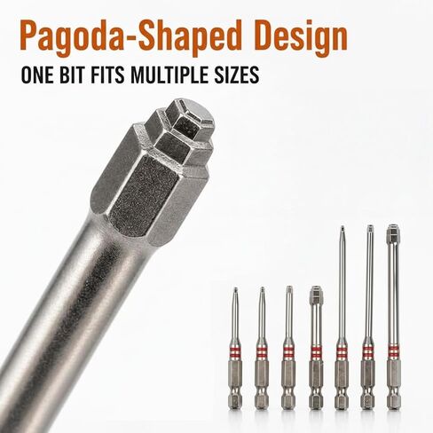 All-in-One Pagoda Hex Screwdriver Bit Set Magnetic Hexagonal Shank Alloy Steel Drivers Impact Drill Bit Kit 6 Piece in Kuwait