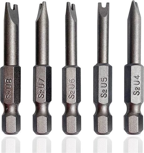 Spanner Screwdriver Bits 5in1 Set U4 U5 U6 U7 U8, SKZIRI 5PCS U-shaped Screwdriver Bit Magnetic Power Tools 1/4" Hex Shank 1/2inch Length in Kuwait