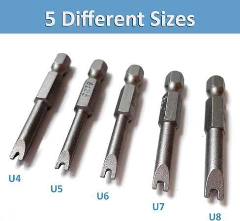 Spanner Screwdriver Bits 5in1 Set U4 U5 U6 U7 U8, SKZIRI 5PCS U-shaped Screwdriver Bit Magnetic Power Tools 1/4" Hex Shank 1/2inch Length in Kuwait
