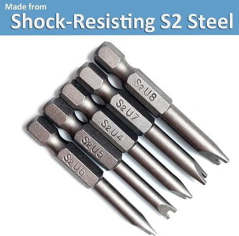 Spanner Screwdriver Bits 5in1 Set U4 U5 U6 U7 U8, SKZIRI 5PCS U-shaped Screwdriver Bit Magnetic Power Tools 1/4" Hex Shank 1/2inch Length in Kuwait