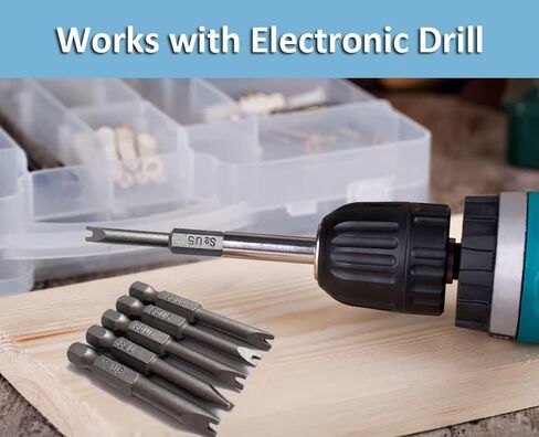 Spanner Screwdriver Bits 5in1 Set U4 U5 U6 U7 U8, SKZIRI 5PCS U-shaped Screwdriver Bit Magnetic Power Tools 1/4" Hex Shank 1/2inch Length in Kuwait