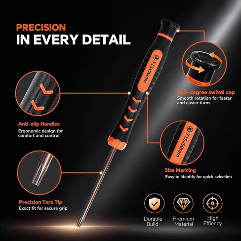 Torx Screwdriver Set with Case, NEWFIX 10-Piece T2-T15 Small Torx Security Bits with T2 T3 T4 T5 T6 T7 T8 T9 T10 T15 Star Driver Tool Kit for Apple,Macbook,Xbox,PS4,PS5,Computer,Knives & Ring Doorbell in Kuwait