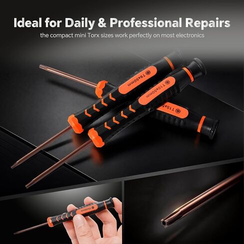 Torx Screwdriver Set with Case, NEWFIX 10-Piece T2-T15 Small Torx Security Bits with T2 T3 T4 T5 T6 T7 T8 T9 T10 T15 Star Driver Tool Kit for Apple,Macbook,Xbox,PS4,PS5,Computer,Knives & Ring Doorbell in Kuwait