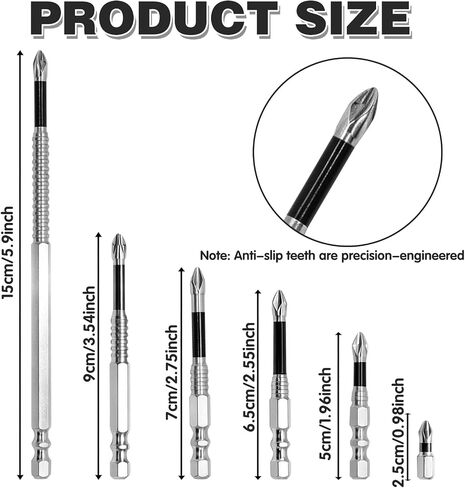 14pcs Silver K5 Anti-Slip Impact Drill Bit Set， Magnetic Screwdriver Bit Set High-Magnetic Fixion Tools for DIY Pro Use Home Workshop Repair in Kuwait