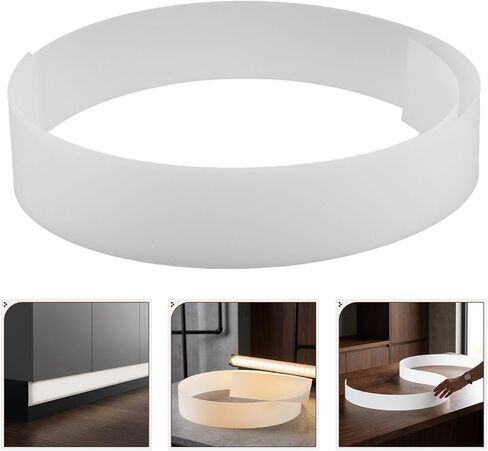 VALICLUD Flexible LED Diffuser Sheet 48x4 Inches Bendable Acrylic Lamp Shade Diffuser with Soft Light Diffusion and Glare-free Lighting for Indoor Use and Office Lighting in Kuwait