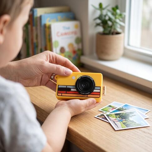 Keychain Digital Camera, 16X Digital Zoom for Travel Vlog Birthday Gift (Yellow) in Kuwait