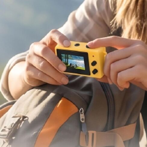 Keychain Digital Camera, 16X Digital Zoom for Travel Vlog Birthday Gift (Yellow) in Kuwait