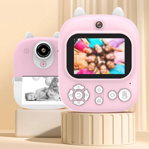 Generic Children Instant Camera Instant Print Digital Camera Selfie Child-Friendly Compact use Suitable for Parties Family outings Travel, Pink in Kuwait