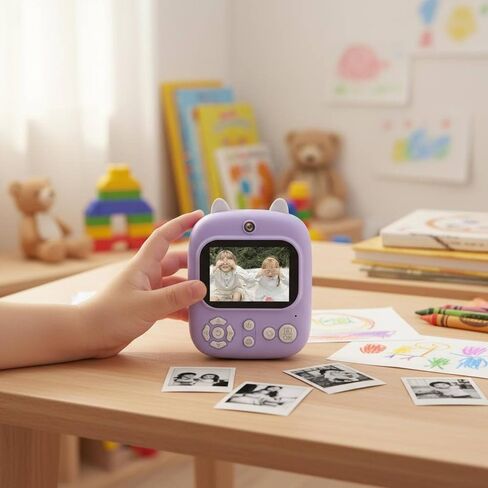 Generic Children Instant Camera Instant Print Digital Camera Selfie Child-Friendly Compact use Suitable for Parties Family outings Travel, Pink in Kuwait