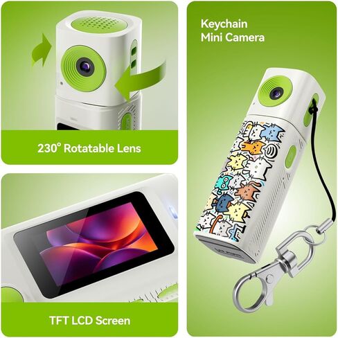 Wearable Keychain Video Camera with 2K and 32GB Storage Perfect for Everyday Moment Capturing Camera in Kuwait
