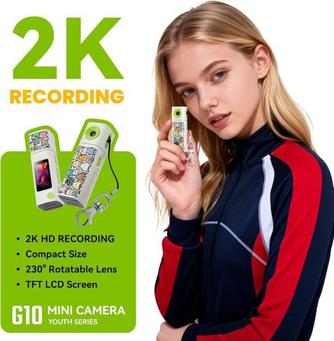 Wearable Keychain Video Camera with 2K and 32GB Storage Perfect for Everyday Moment Capturing Camera in Kuwait
