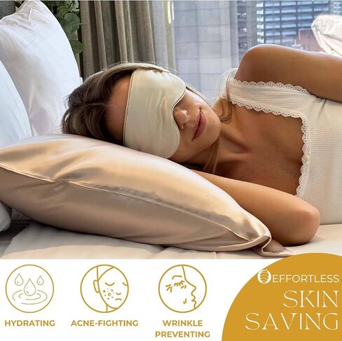 23 Momme 100% Mulberry Silk Pillowcase 2 Pack, Toddler | Both Sides Real Silk, Grade 6A+; Maintains Optimal Skin Hydration Levels Throughout Long Winter Nights in Kuwait