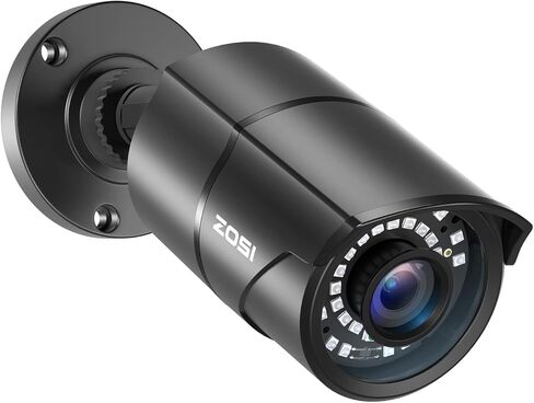 ZOSI 1080P 1920TVL Security Camera Outdoor Indoor,Hybrid 4-in-1 TVI/CVI/AHD/960H CVBS Bullet Cam for Analog Home Office Surveillance DVR CCTV System,IP67 Weatherproof,120ft IR Night Vision,Black in Kuwait