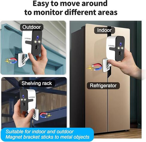 Security Cameras Wireless Outdoor, 2.4G/5G WIFI Magnetic Battery Powered Indoor Cameras for Home Security with Motion Detection,Spotlight Color Night Vision,PIR Siren,SD/Cloud Storage,Work With Alexa. in Kuwait