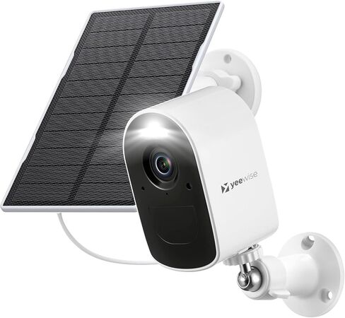 yeewise Solar Security Camera Wireless Outdoor, 2K QHD Home Security System | 2-Cam Kit, 2.4&5GHz WiFi, Color Night Vision, WiFi-6, Local Storage, IP66 Weatherproof, Works with Alexa, No Monthly Fees in Kuwait
