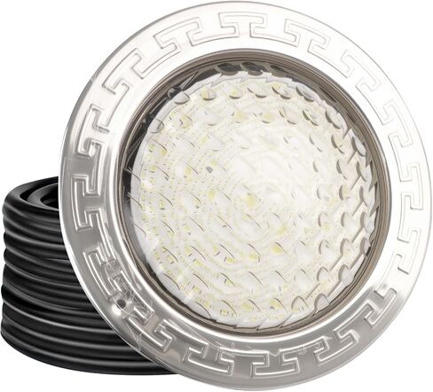 10Inch LED Pool Light for Inground Pools White Underwater Light 100FT Cord | 10Inch LED Pool Light for Inground Pools 120V 35W Underwater Light with 100FT Cord Stainless Steel Housing Spa Replacement in Kuwait