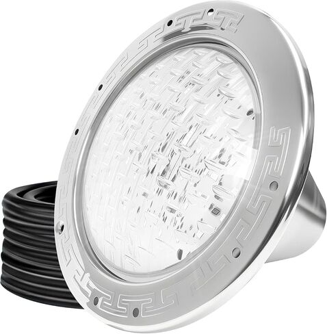 10Inch LED Pool Light for Inground Pools White Underwater Light 100FT Cord | 10Inch LED Pool Light for Inground Pools 120V 35W Underwater Light with 100FT Cord Stainless Steel Housing Spa Replacement in Kuwait