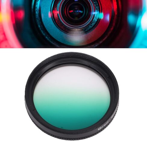 Zyyini 37mm Green Graduated Filter, Aluminum Alloy Frame Color Special Effects Filter with Knurled Texture, HD Coated, for 37mm Camera Lens, Creative Photography in Kuwait
