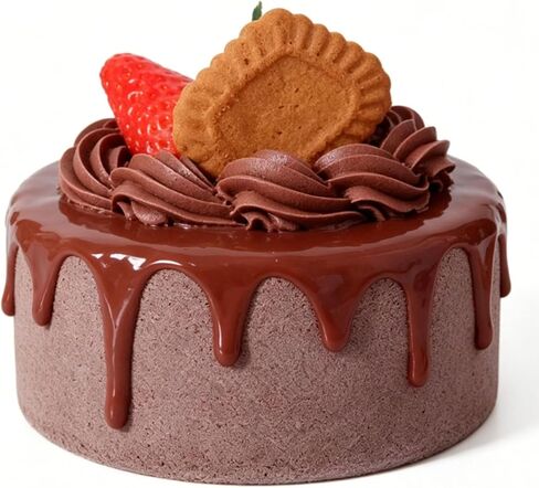 Artificial Birthday Cake 4 Inch Realistic Simulation Cake Display Model for Bakery Shop Window Photography Props (4 Inch (Fruit Biscuit Style)) in Kuwait