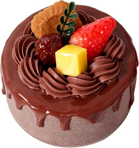 Artificial Birthday Cake 4 Inch Realistic Simulation Cake Display Model for Bakery Shop Window Photography Props (4 Inch (Fruit Biscuit Style)) in Kuwait