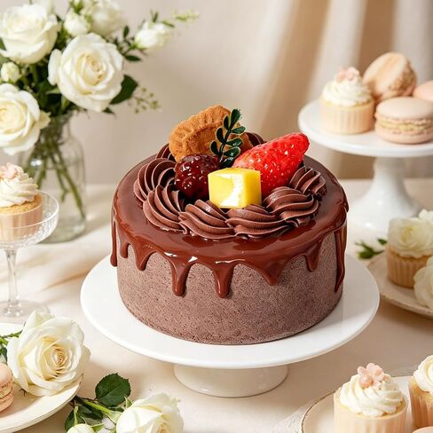Artificial Birthday Cake 4 Inch Realistic Simulation Cake Display Model for Bakery Shop Window Photography Props (4 Inch (Fruit Biscuit Style)) in Kuwait