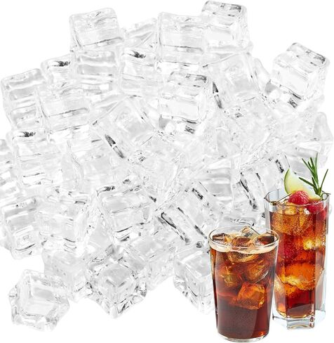 250 Pack 0.7 Inch Fake Ice Cubes, Plastic Reusable Ice Cubes, Acrylic Ice Cube, Artificial Ice Cubes, Vase Fillers for Centerpieces, Photography Props, Food Display, DIY crafts in Kuwait