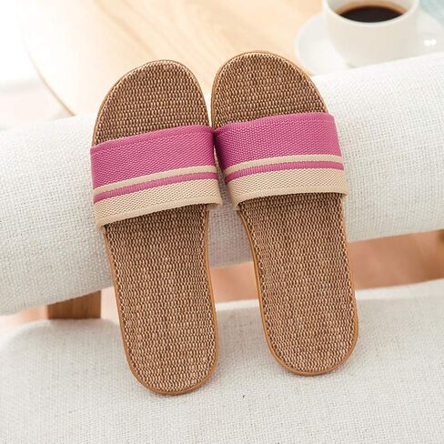 Star-Wind Flax Slippers Unisex Linen Summer Beach Shoes Lightweight Skidproof Indoor Slippers Home Breathable Sandals in Kuwait