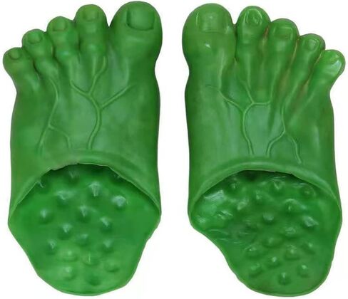 Funny Costume Make Fun of The Toe Slippers Make Fun of The Slippers for Adults and Children (Skin Color，Green) in Kuwait