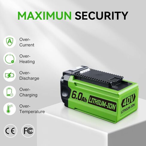 GWL1820 29462 6.0 40V Lithium-Ion Battery Replacement for Greenworks 40V Battery Compatible with Greenworks Battery 40Volt 29462 Cordless Power Tools in Saudi Arabia
