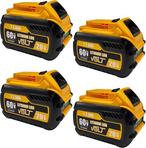 CAFU 2 Packs 12Ah Replacement Battery for Dewalt Flex 20V/60V Max Batteries Compatible with DCB606 DCB609 DCB612 DCB615 DCB206 DCB207 Battery Packs for Original 20V/60V Tools and Chargers in Kuwait