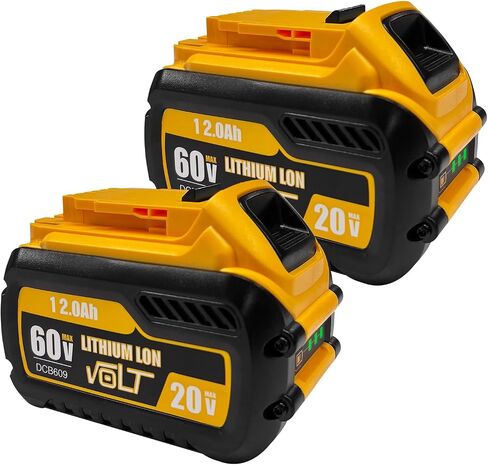 CAFU 2 Packs 12Ah Replacement Battery for Dewalt Flex 20V/60V Max Batteries Compatible with DCB606 DCB609 DCB612 DCB615 DCB206 DCB207 Battery Packs for Original 20V/60V Tools and Chargers in Saudi Arabia