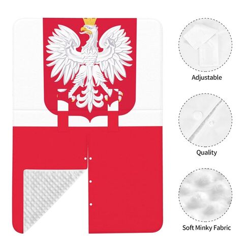 Poland with Eagle Flag Baby Car Seat Cover & Breastfeeding Nursing Cover - Breathable Stretch Fabric Multi-Use Nursing Cover for Breastfeeding in Kuwait