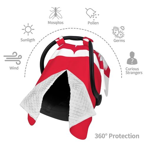 Poland with Eagle Flag Baby Car Seat Cover & Breastfeeding Nursing Cover - Breathable Stretch Fabric Multi-Use Nursing Cover for Breastfeeding in Kuwait