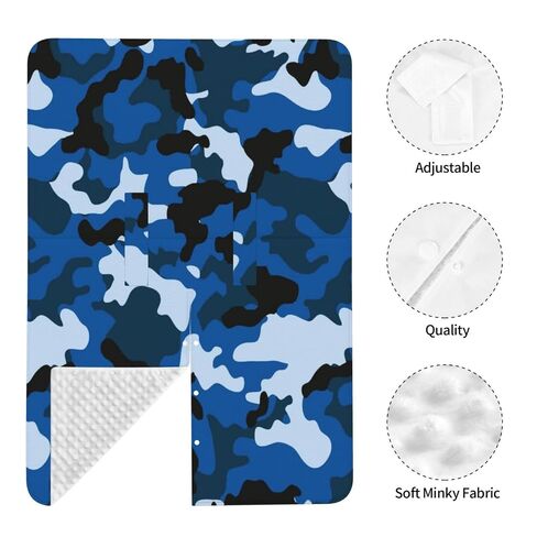 Blue Camouflage Baby Car Seat Cover & Breastfeeding Nursing Cover - Breathable Stretch Fabric Multi-Use Nursing Cover for Breastfeeding in Kuwait